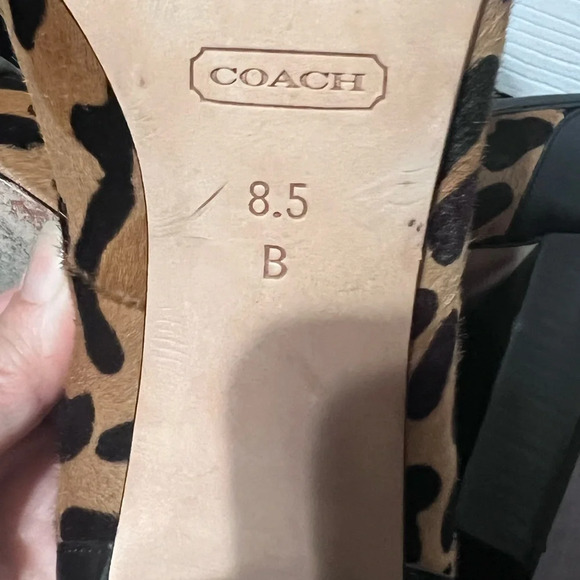 COACH Animal Leopard Cheetah Print Calf Pony Hair Leather Jeweled Pump Heels 8.5 - Picture 8 of 9